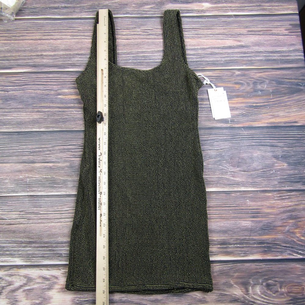 Good American NEW Small/Medium Sz 1/2  Black Metallic Fits Sculpt Dress Bodycon - Picture 8 of 11